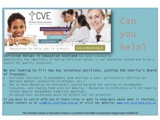 Can you help CVE Scotland?