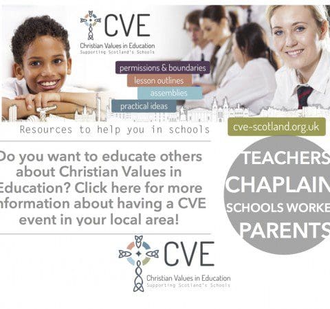 event advert Christian Values in Education, CVE Scotland
