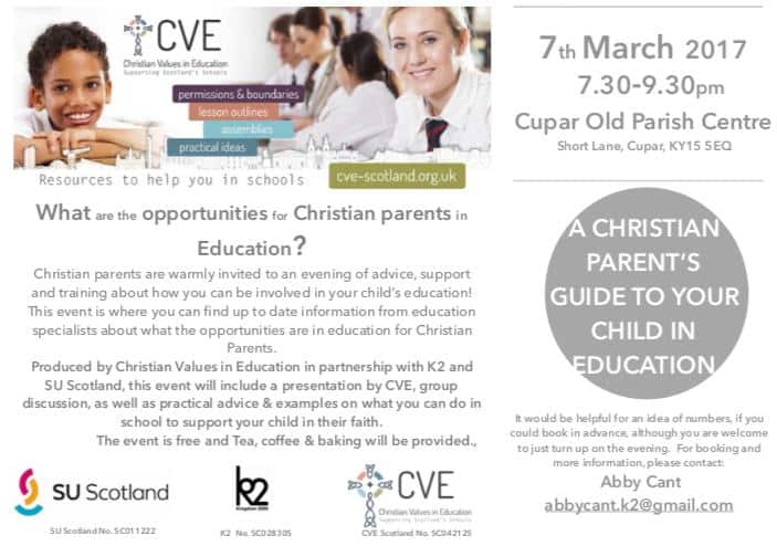 cupar NE Fife CVE Christian Values in Education, CVE Scotland