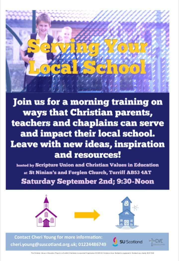 turriff event local schools Christian Values in Education, CVE Scotland